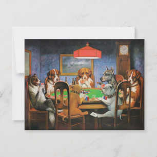 Dogs Playing Poker by C.M. Coolidge Postcard