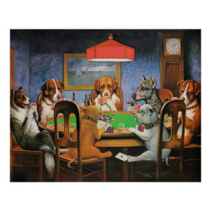 Dogs Playing Poker by C.M. Coolidge Poster