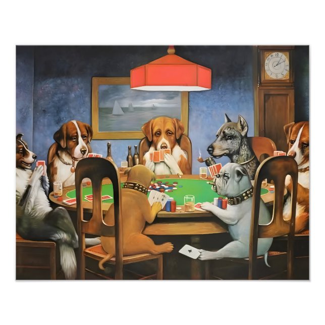 Dogs Playing Poker by Cassius Marcellus Coolidge's Photo Print (Front)