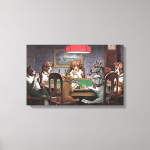 Dogs Playing Poker Canvas Print