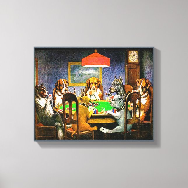 Dogs Playing Poker Canvas Print (Front)