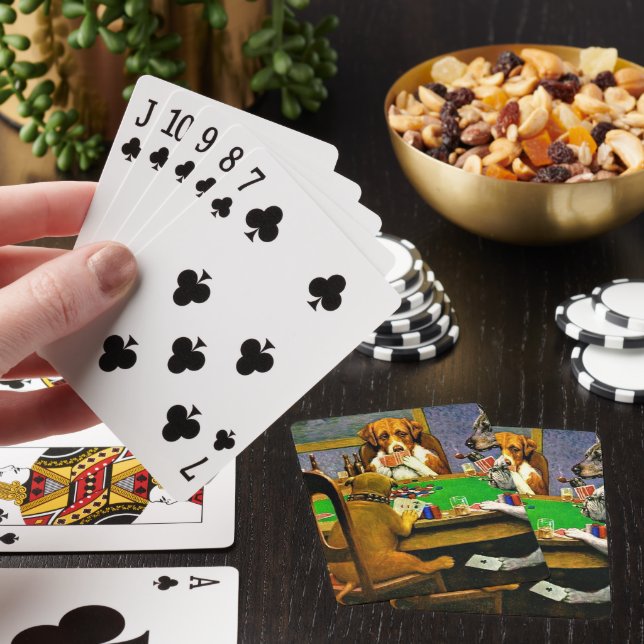 Dogs Playing Poker Cards (In Situ)