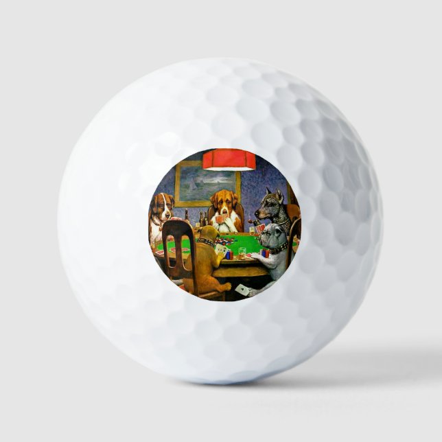 Dogs Playing Poker Golf Balls (Front)