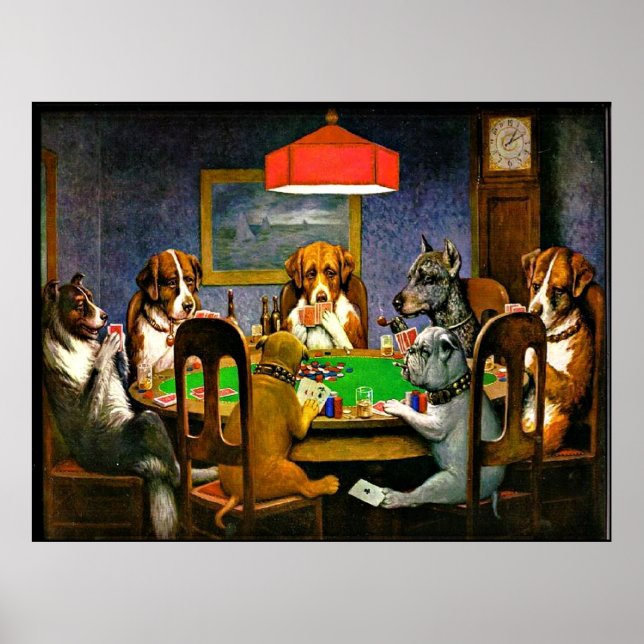 Dogs Playing Poker Poster (Front)