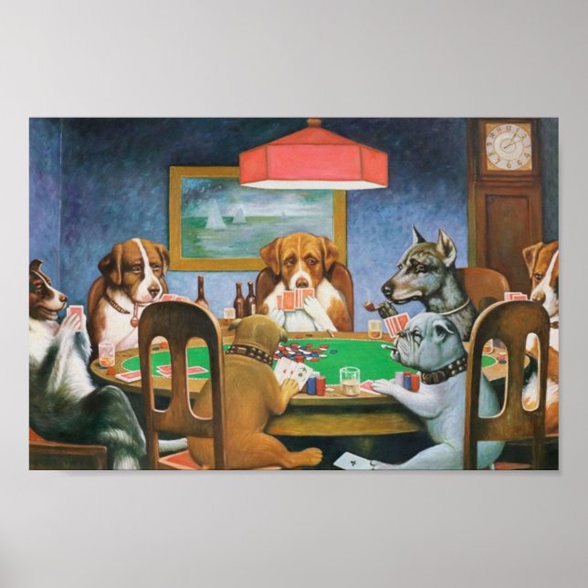 Dogs Playing Poker Poster (Front)