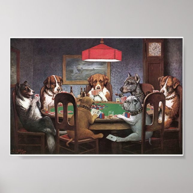 Dogs Playing Poker Poster (Front)