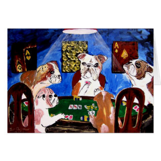 DOGS PLAYING POKER QUAD ACES
