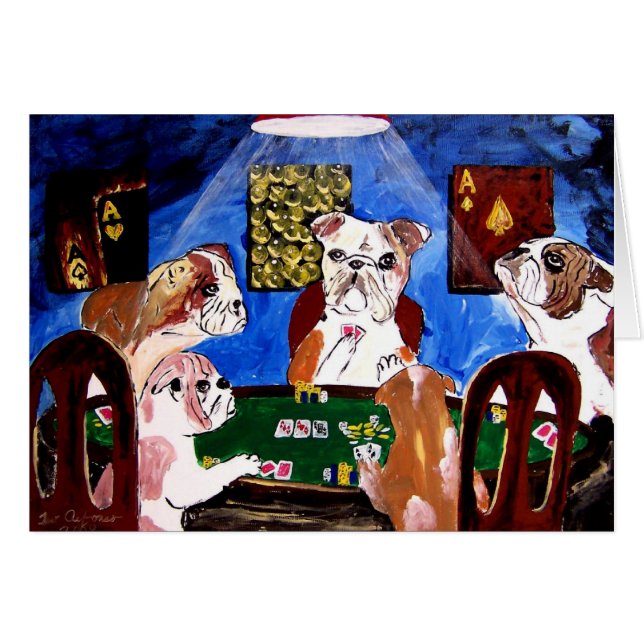 DOGS PLAYING POKER QUAD ACES (Front Horizontal)