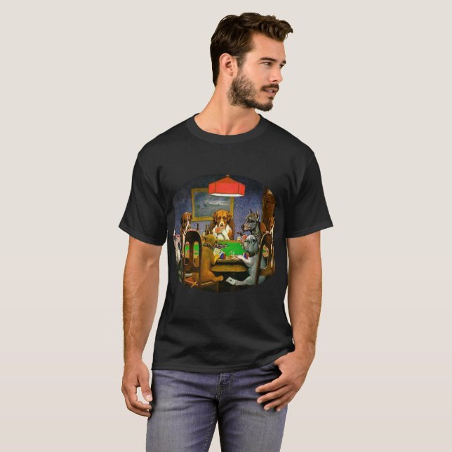 Dogs Playing Poker T-Shirt (Front Full)