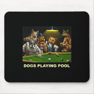 Dogs Playing Pool Art Work Puppies Snooker Pocket Mouse Mat