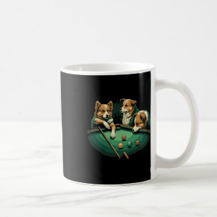 Dogs Playing Pool Table Billiards 8 Ball Coffee Mug