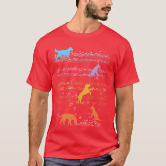Dogs Playing With Sheet Music Notes Musiceacher vi T-Shirt
