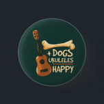 Dogs Plus Ukuleles Equals Happy Novelty Gag 3 Cm Round Badge<br><div class="desc">This is great to show what makes your happy. Your pet dogs and ukuleles.</div>
