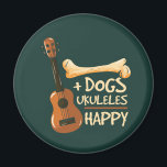 Dogs Plus Ukuleles Equals Happy Novelty Gag Magnet<br><div class="desc">This is great to show what makes your happy. Your pet dogs and ukuleles.</div>