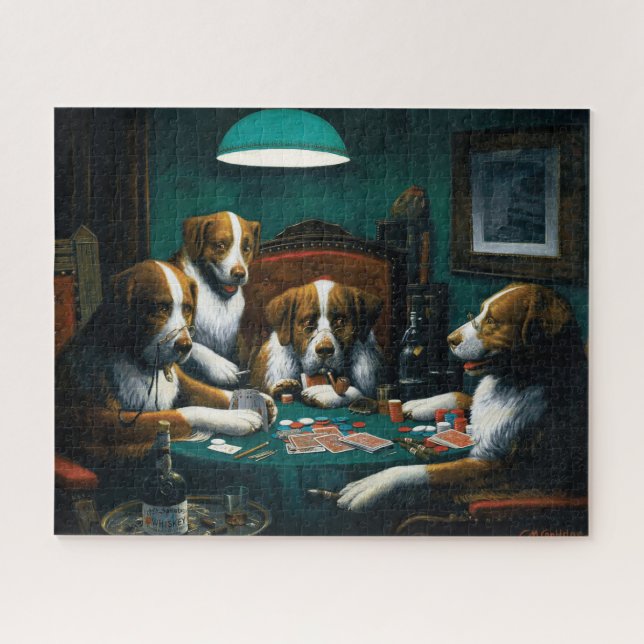 Dogs' Poker Game Jigsaw Puzzle (Horizontal)
