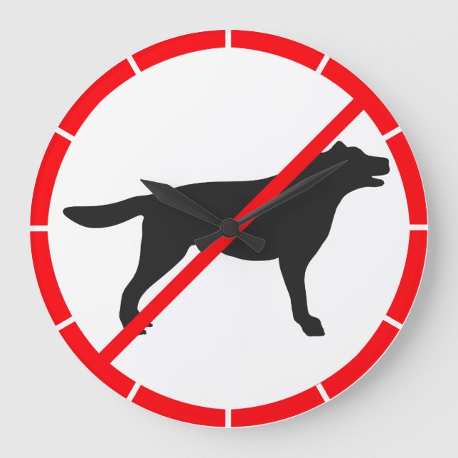 Dogs Prohibited! Large Clock (Front)