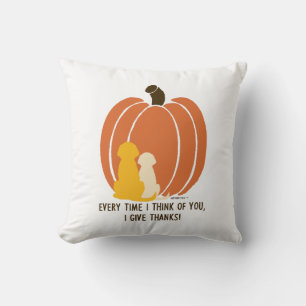 Dogs, Pumpkins, Gratitude Cushion