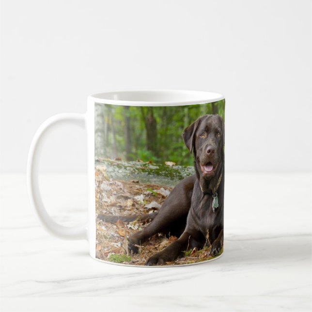 Dogs Puppies Black Lab Chocolate Labrador Retrieve Coffee Mug (Left)