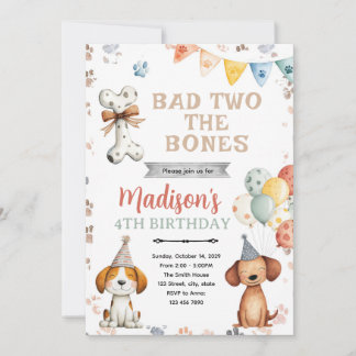 Dogs puppy birthday Party Invitation