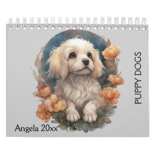 Dogs, Puppy, Dogs Flowers, Calendar