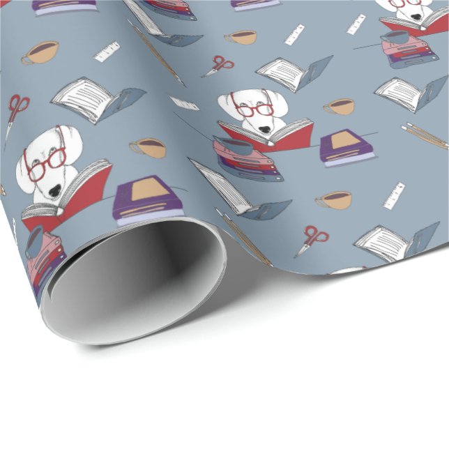 Dogs Reading Wrapping Paper (Roll Corner)