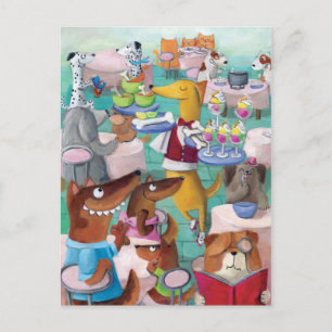 Dogs Restaurant Postcard