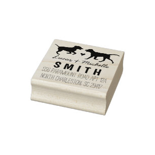 Dogs Return Address Stamp - Wedding Animals