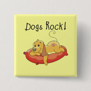 Dogs Rock Tshirts and Gifts 15 Cm Square Badge