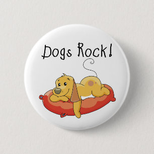 Dogs Rock Tshirts and Gifts 6 Cm Round Badge