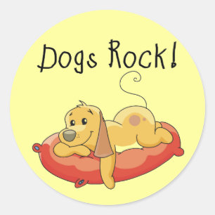 Dogs Rock Tshirts and Gifts Classic Round Sticker