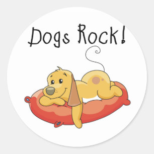 Dogs Rock Tshirts and Gifts Classic Round Sticker