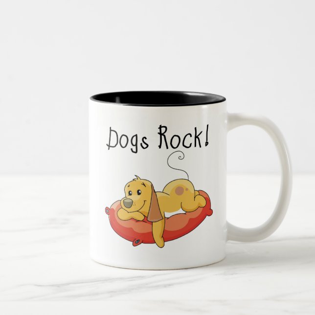 Dogs Rock Two-Tone Coffee Mug (Right)