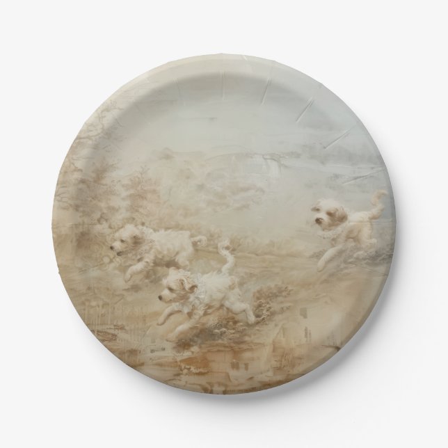 Dogs - Round Paper Plates (Front)