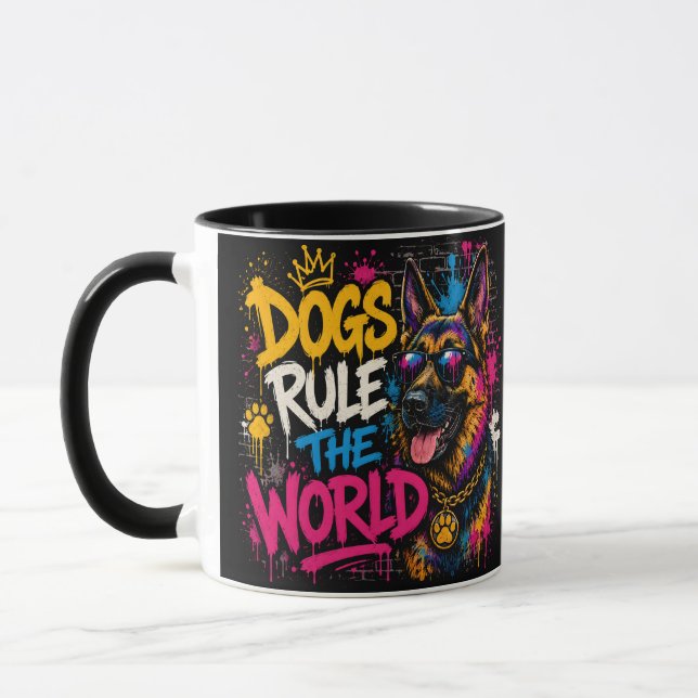 Dogs Rule the World German Shepherd Mug (Left)