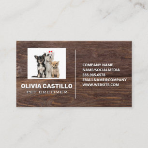 Dogs   Rustic Wooden Boards Business Card