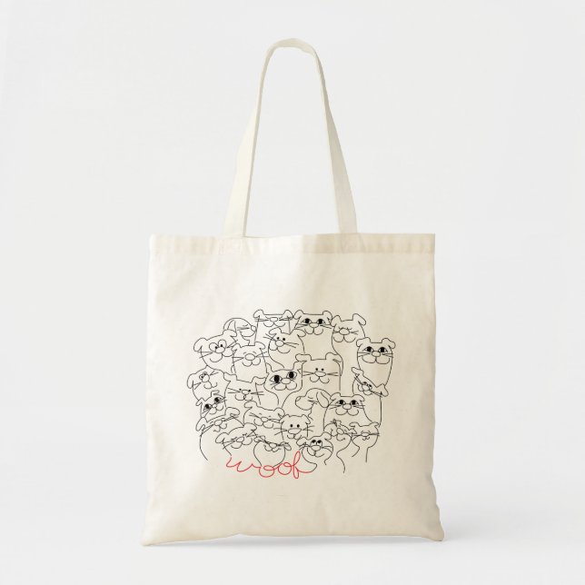 Dogs Say Woof Tote Bag (Front)