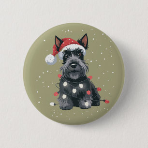 Dogs Scottie Scottish Terrier Christmas Dog Mom  6 Cm Round Badge