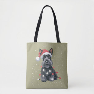 Dogs Scottie Scottish Terrier Christmas Dog Mom  Tote Bag
