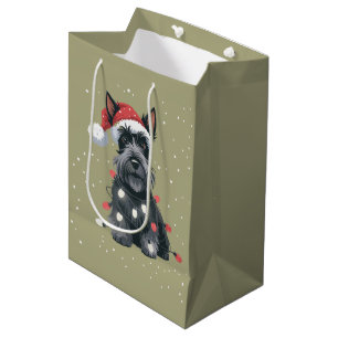 Dogs Scottie Scottish Terrier Christmas Dog Mum  Medium Gift Bag