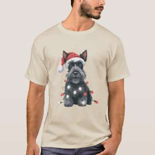 Dogs Scottie Scottish Terrier Christmas Dog Mum T-Shirt