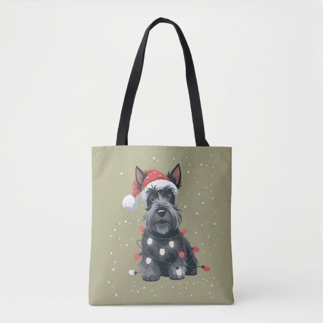 Dogs Scottie Scottish Terrier Christmas Dog Mum  Tote Bag (Front)