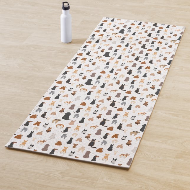 Dogs sit backwards. Dogs yoga pose Yoga Mat (In Situ)
