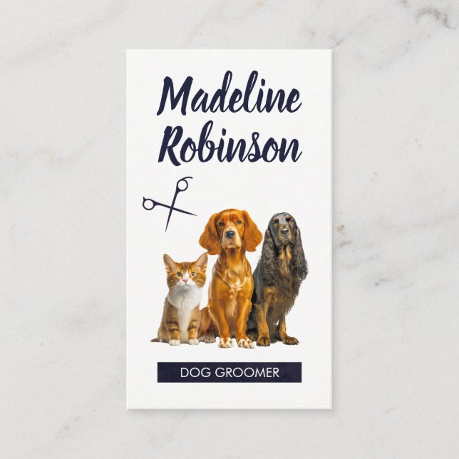 Dogs Sitting | Animal Grooming Appointment Card (Front)