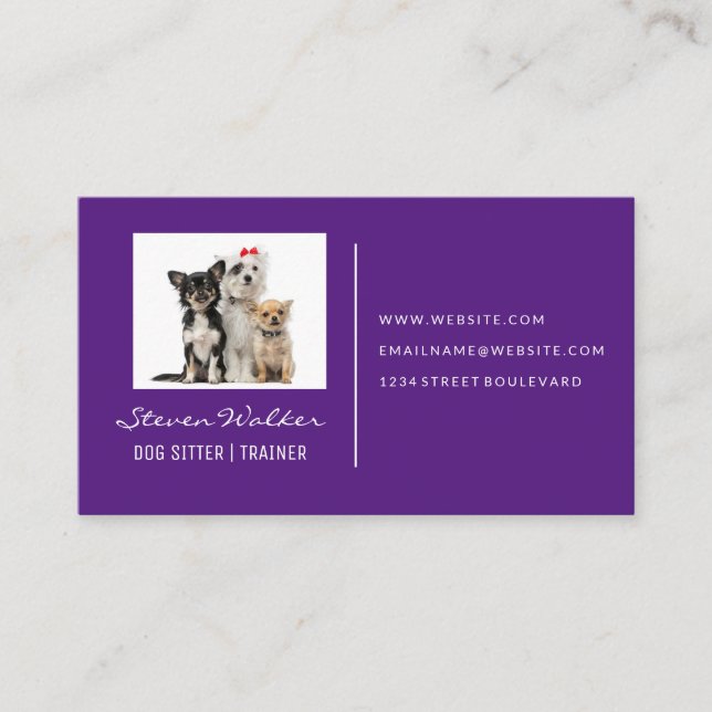 Dogs Sitting in Group | Dog Paws Business Card (Front)