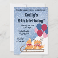 Dogs Sledding Birthday Invitation