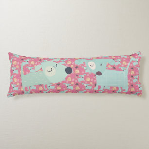 Dogs, Stars, and Flowers Body Cushion