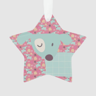 Dogs, Stars, and Flowers Ornament