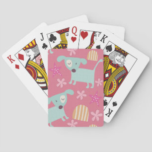 Dogs, Stars, and Flowers Playing Cards