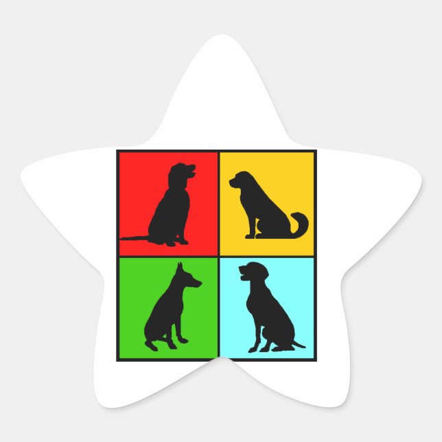 Dogs styles star sticker (Front)