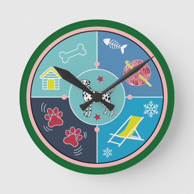 dog's things round clock (Front)